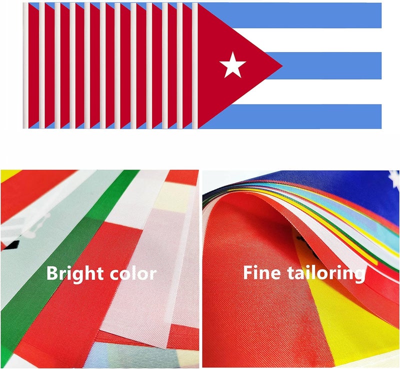 BCLin 12 Pack Cuba Desk Flags Set, Cuban Small Mini Table Office Flags with Black Pole, Home and Office Decoration, Festival Celebrations - Image 4